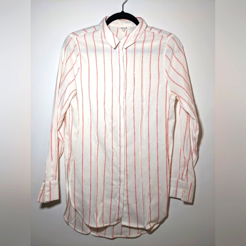 Seed Heritage White with red stripe button down top Size AU 6